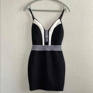 Retro Black and White Dress